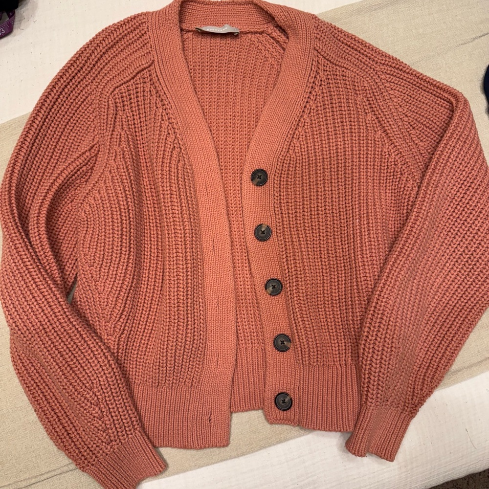 Everlane The Texture Cotton Cardigan - Pink